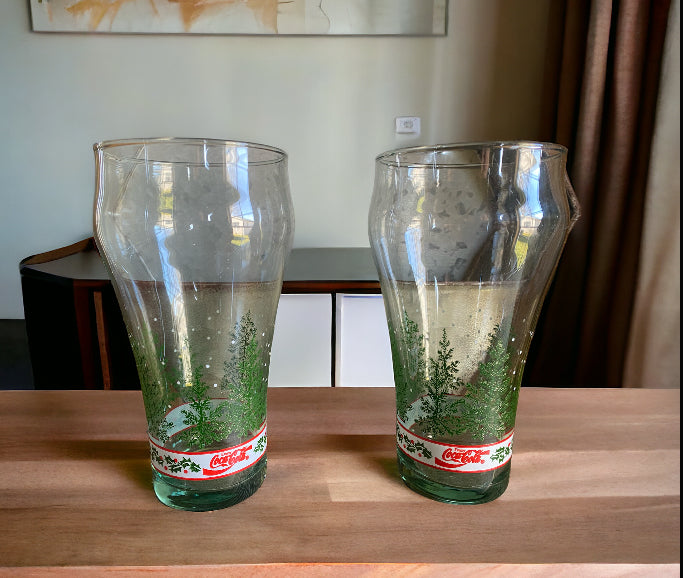 Vintage Christmas Coca Cola Glasses