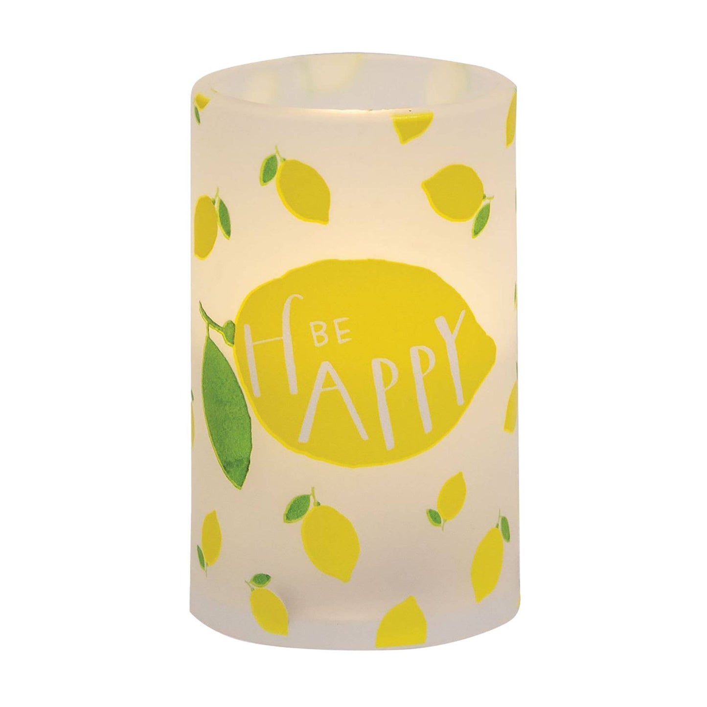 Be Happy Lemon Timer Pillar 3" x 5"