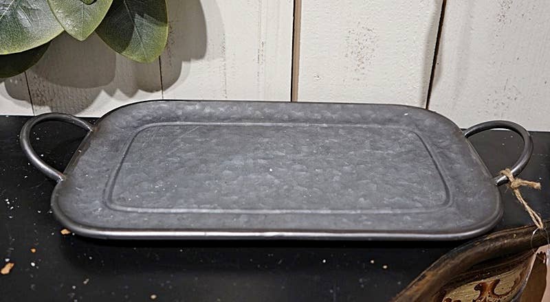 Tin Rectangle Tray with Handles