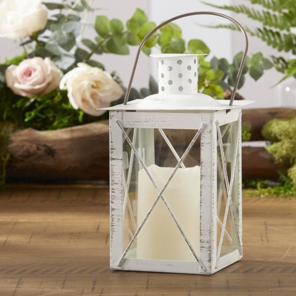 Luminous White Lantern Tea Light Holder - Medium