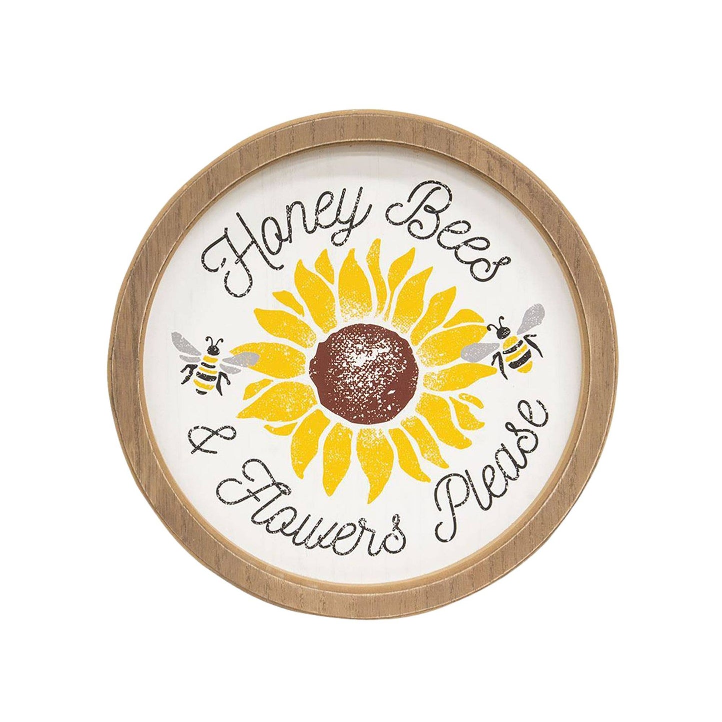 Honey Bees & Flowers Please Sunflower Circle Frame