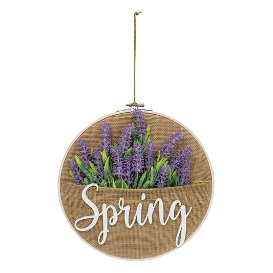 Spring Lavender Burlap Sampler Wall Hanger