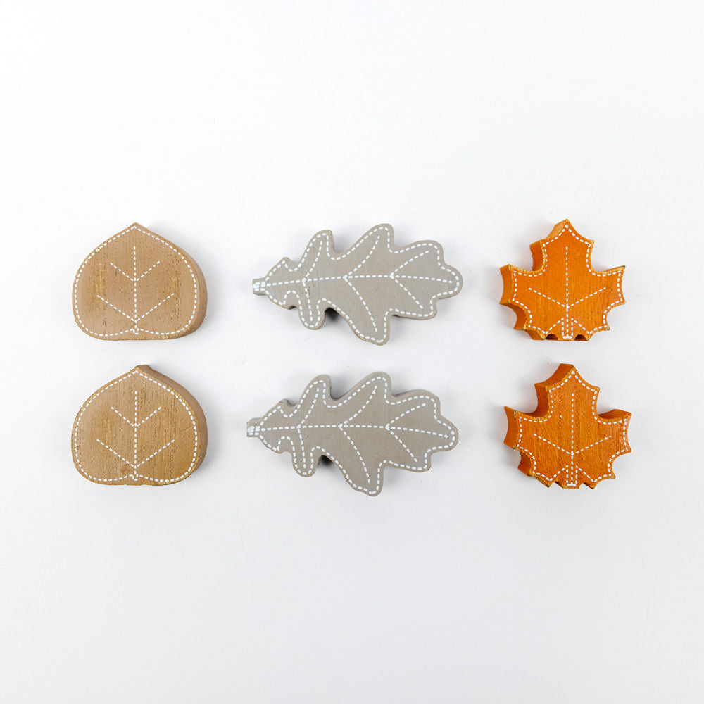 LEAVES wooden cutout shapes Qty 6