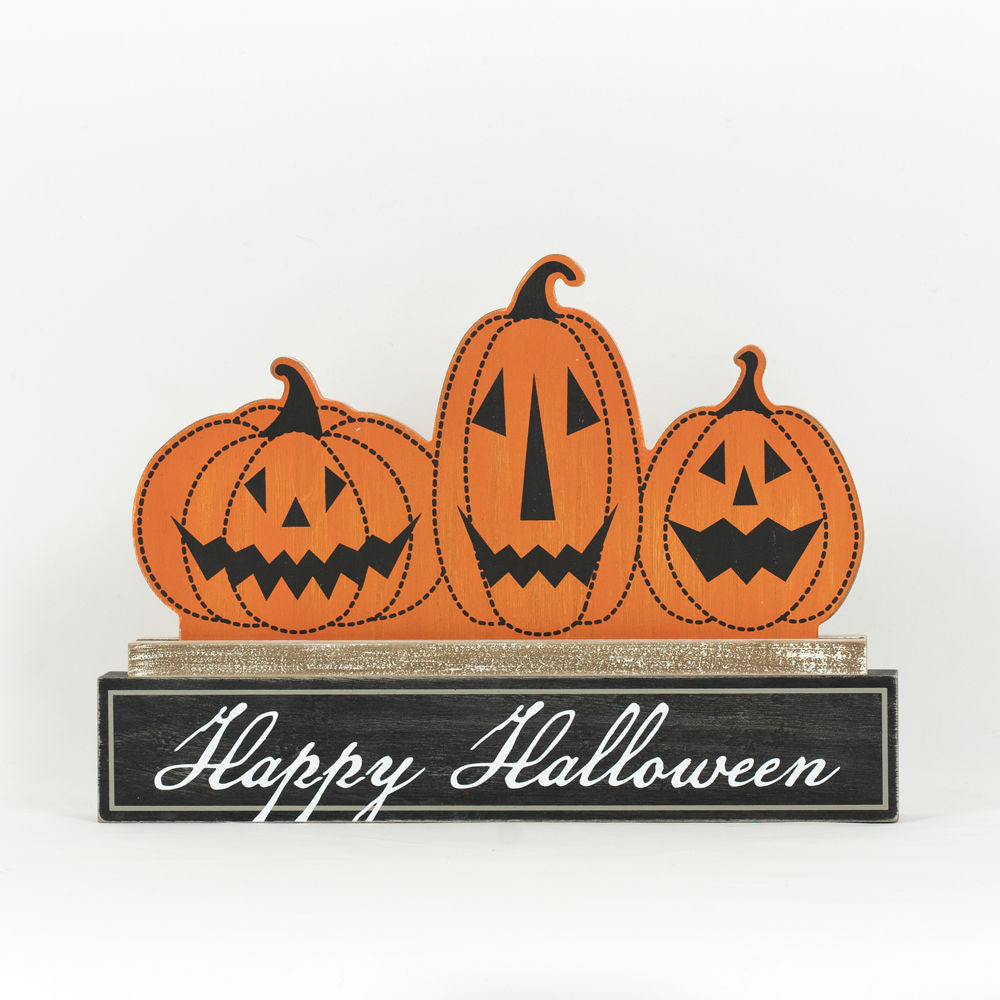 ONE REMAINING!  Reversible Happy Halloween/Welcome Solid Wood Fall Sign 14x9.75x1.5"