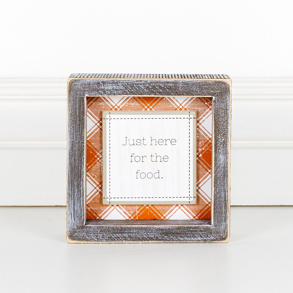 FOOD farmhouse wooden sign 5x5x1.5