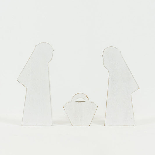 NATIVITY set of 3 piece wooden cutouts 9.75x8x1.5