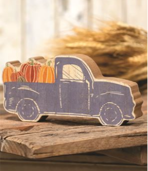 Chunky Blue Farmhouse Pumpkin Truck Sitter