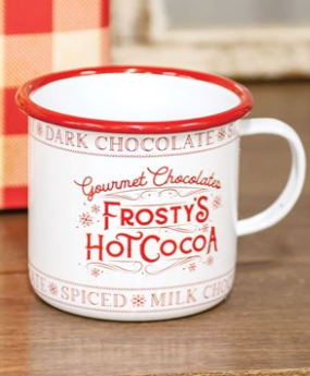 Frosty's Hot Cocoa Enamel Mug