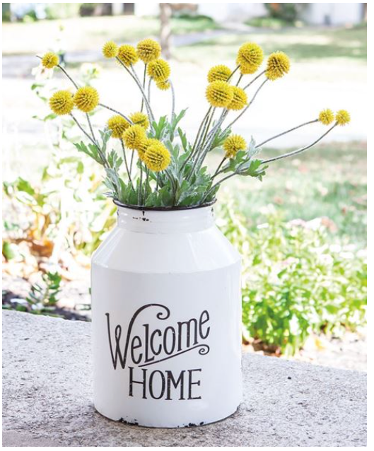 Welcome Home Metal Wall Milk Can