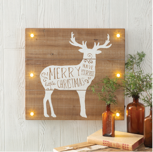 Merry Little Christmas Country Reindeer Sign