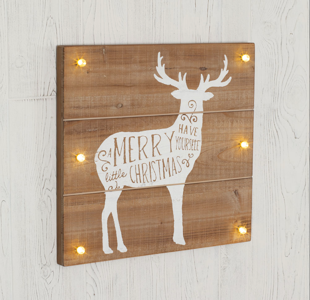 Merry Little Christmas Country Reindeer Sign