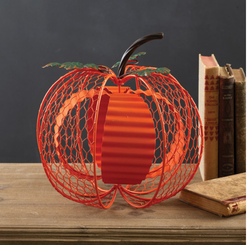 Chicken Wire & Metal Harvest Pumpkin-Large