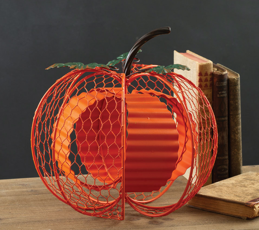 Chicken Wire & Metal Harvest Pumpkin-Large