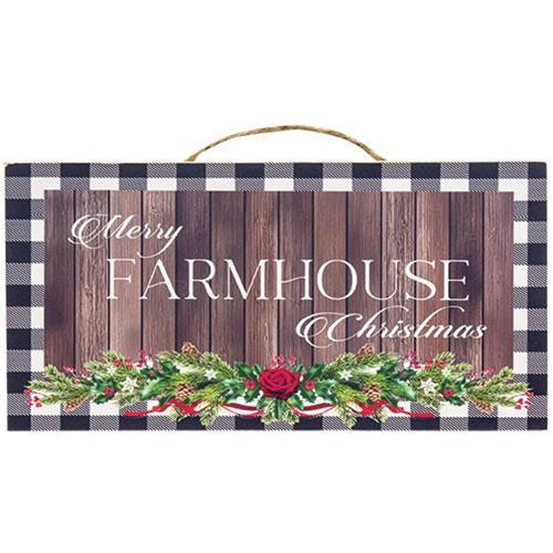 Merry Farmhouse Christmas Hanging Sign