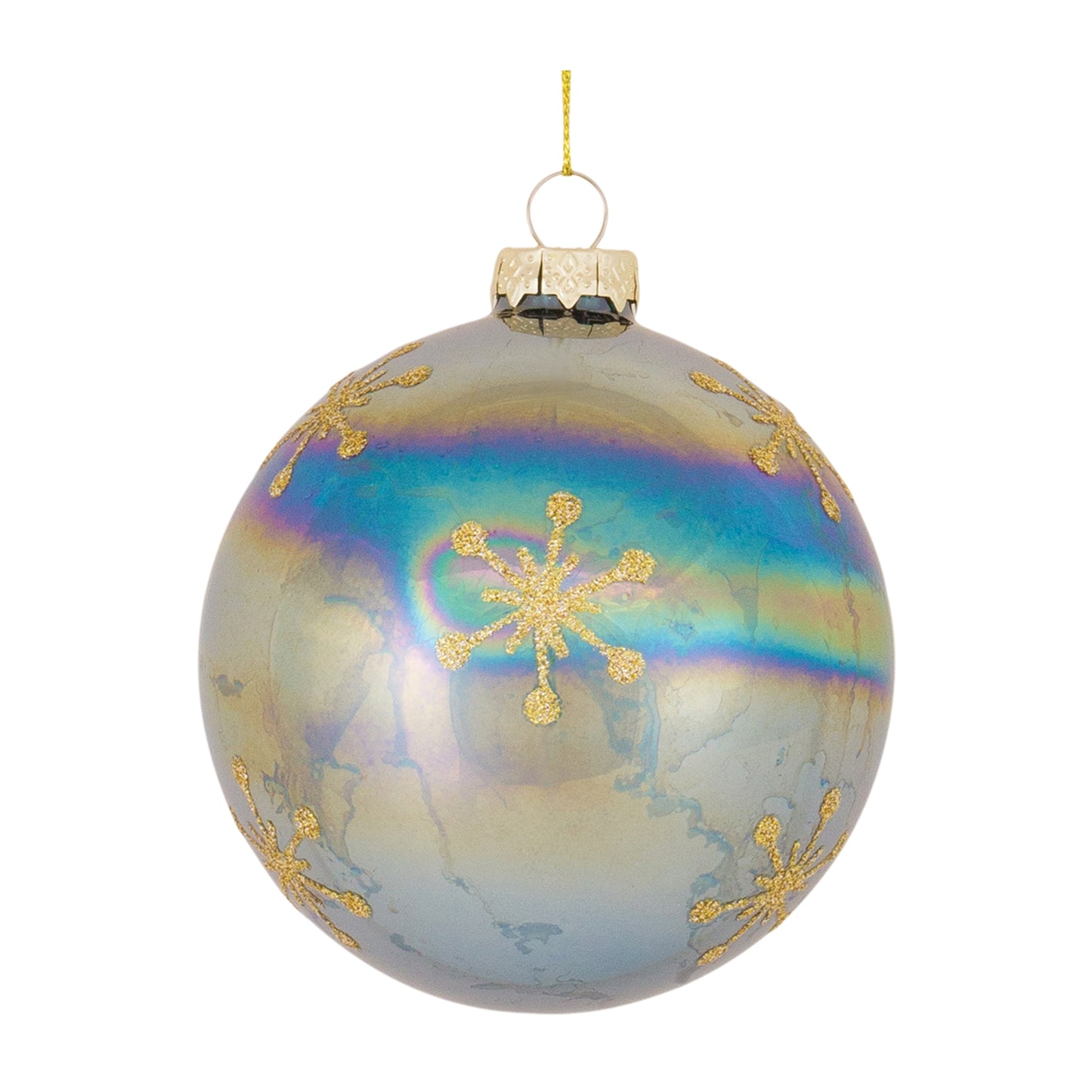 Large Fading Blue Multicolored Glass Ornaments  4".75"H, 4.75"H, 6"H