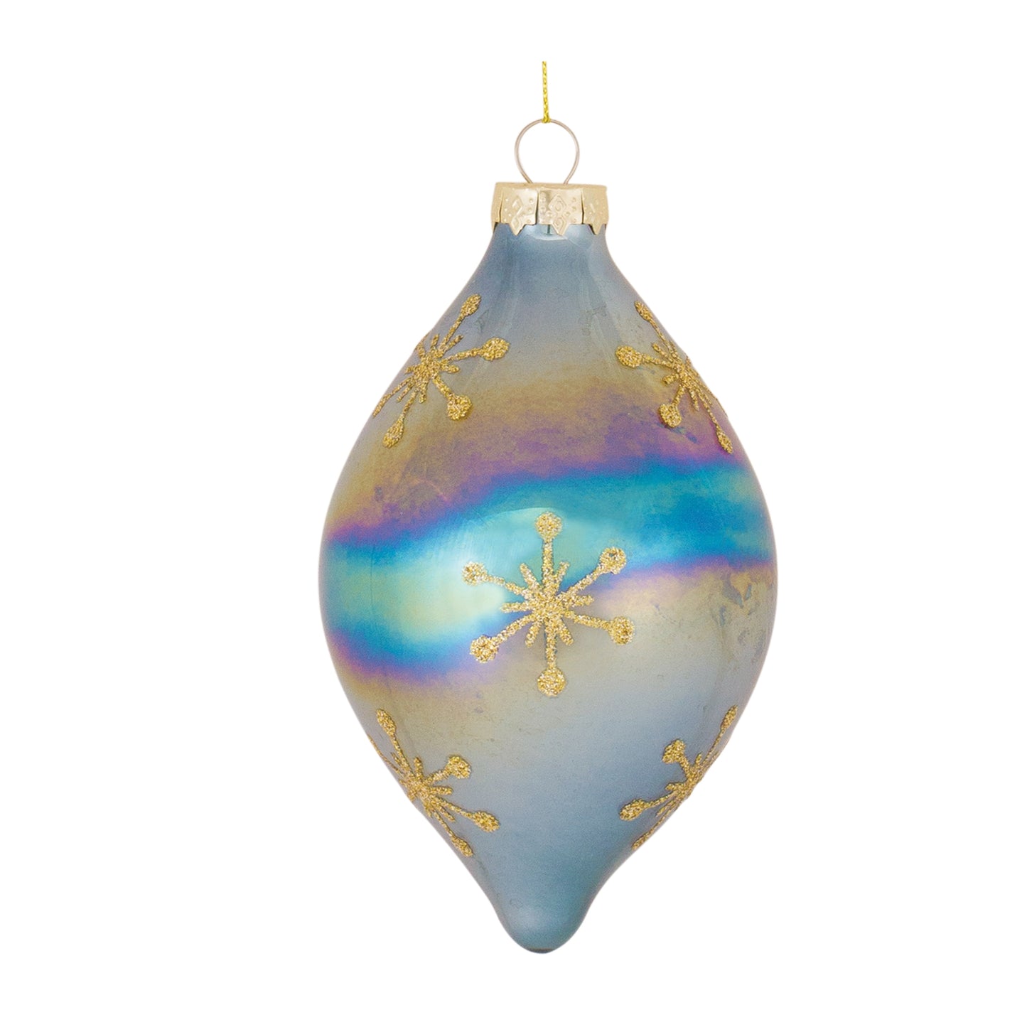 Large Fading Blue Multicolored Glass Ornaments  4".75"H, 4.75"H, 6"H